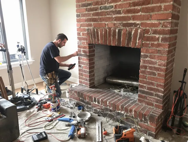 Pickerington Chimney Sweep specialist finalizing chimney liner service in Pickerington, OH