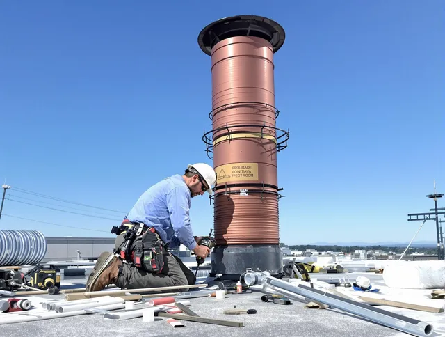 Installed chimney liner by Pickerington Chimney Sweep in Pickerington, OH