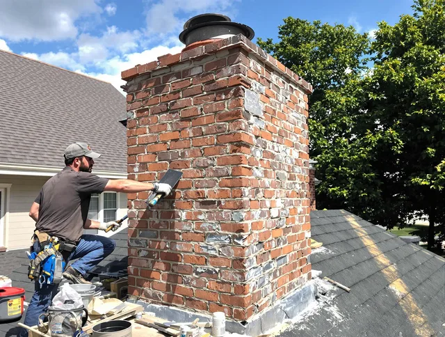 Completed chimney rebuild by Pickerington Chimney Sweep in Pickerington, OH
