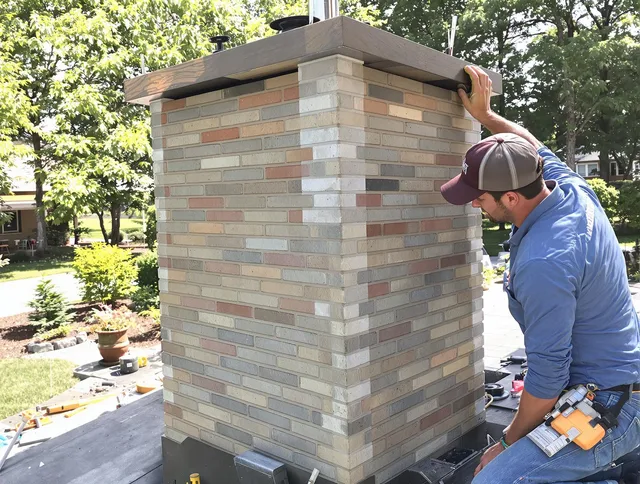 Pickerington Chimney Sweep completing a modern chimney remodel in Pickerington, OH