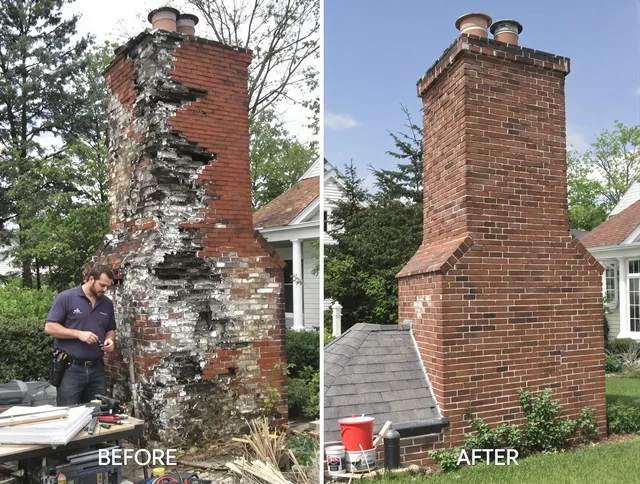 Pickerington Chimney Sweep performing a full chimney restoration in Pickerington, OH