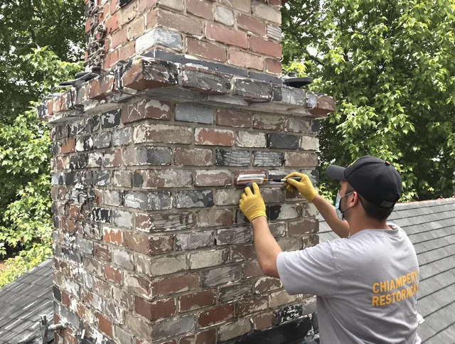 In-progress chimney restoration by Pickerington Chimney Sweep in Pickerington, OH