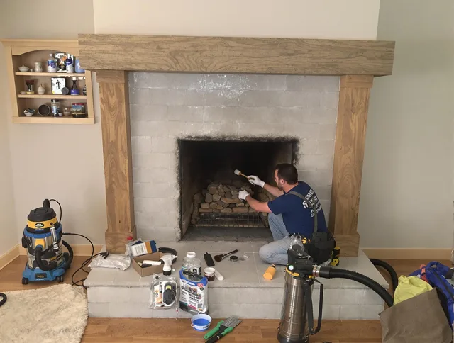 Detailed creosote removal process by Pickerington Chimney Sweep in Pickerington, OH