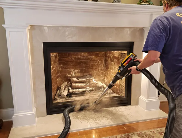 Fireplace cleaning performed by Pickerington Chimney Sweep in Pickerington, OH