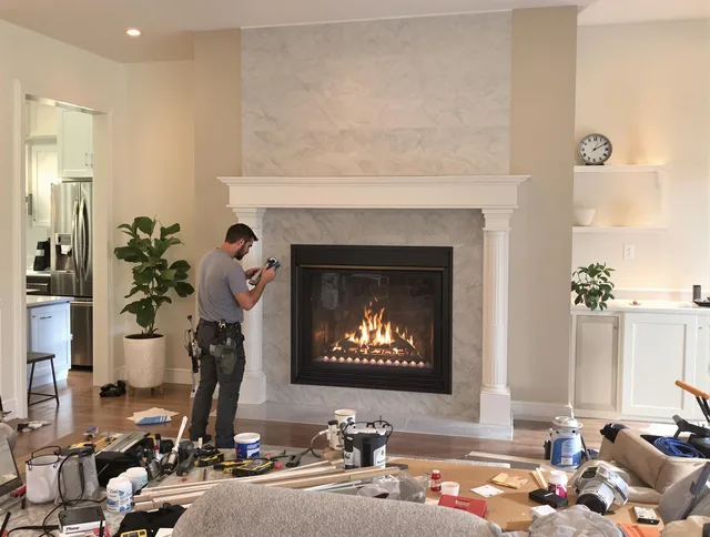 Newly installed fireplace by Pickerington Chimney Sweep in Pickerington, OH